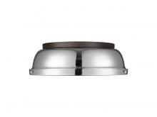  3602-14 RBZ-CH - Duncan 14" Flush Mount in Rubbed Bronze with Chrome